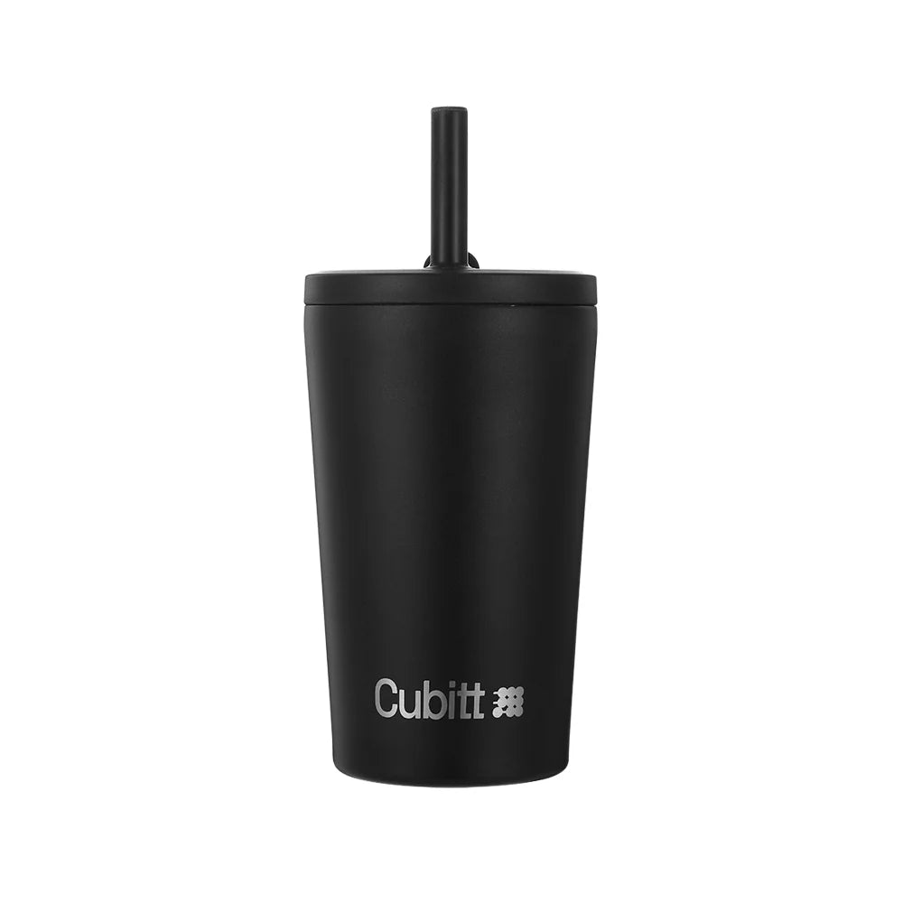 Vaso negro con tapa antiderrame - Cubitt Panamá